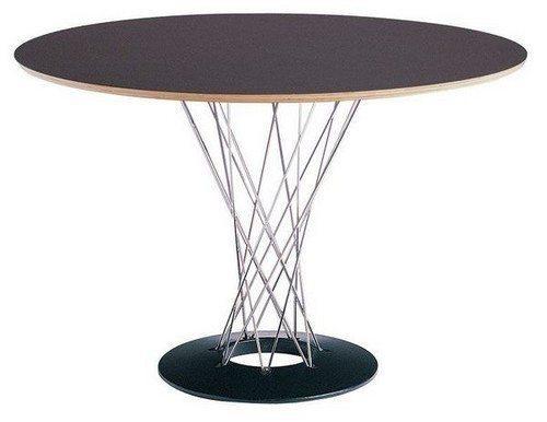 Modern Cyclone Dining Table - Round Glass Top with Sturdy Metal Base for Kitchen, Dining Room & Outdoor Use - Perfect for Family Gatherings & Dinner Parties