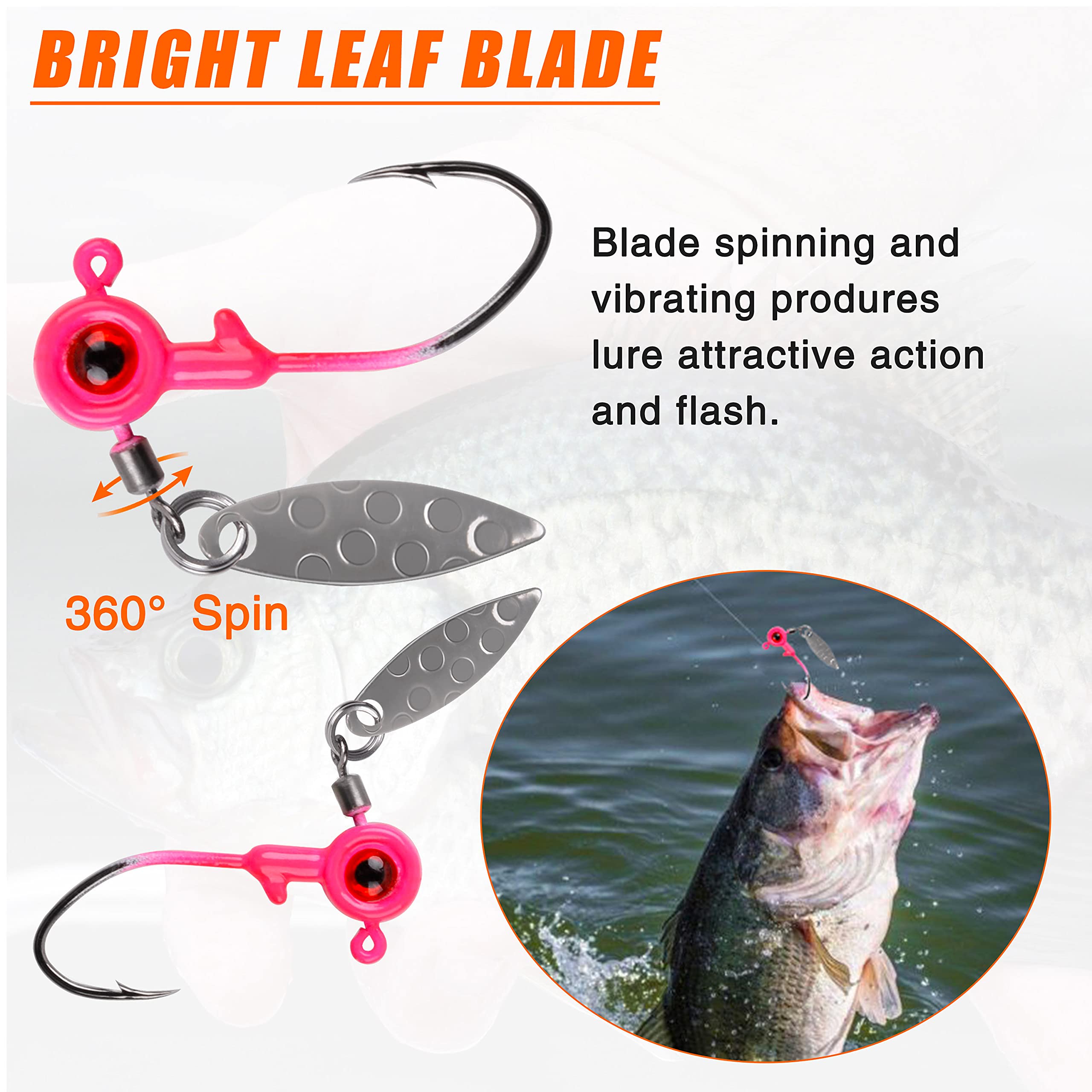 25-50PCS Fishing Jig Heads Kit with Plastic Box - 3/16 1/8 1/16 oz for Bass & Crappie - Perfect for Freshwater Fishing