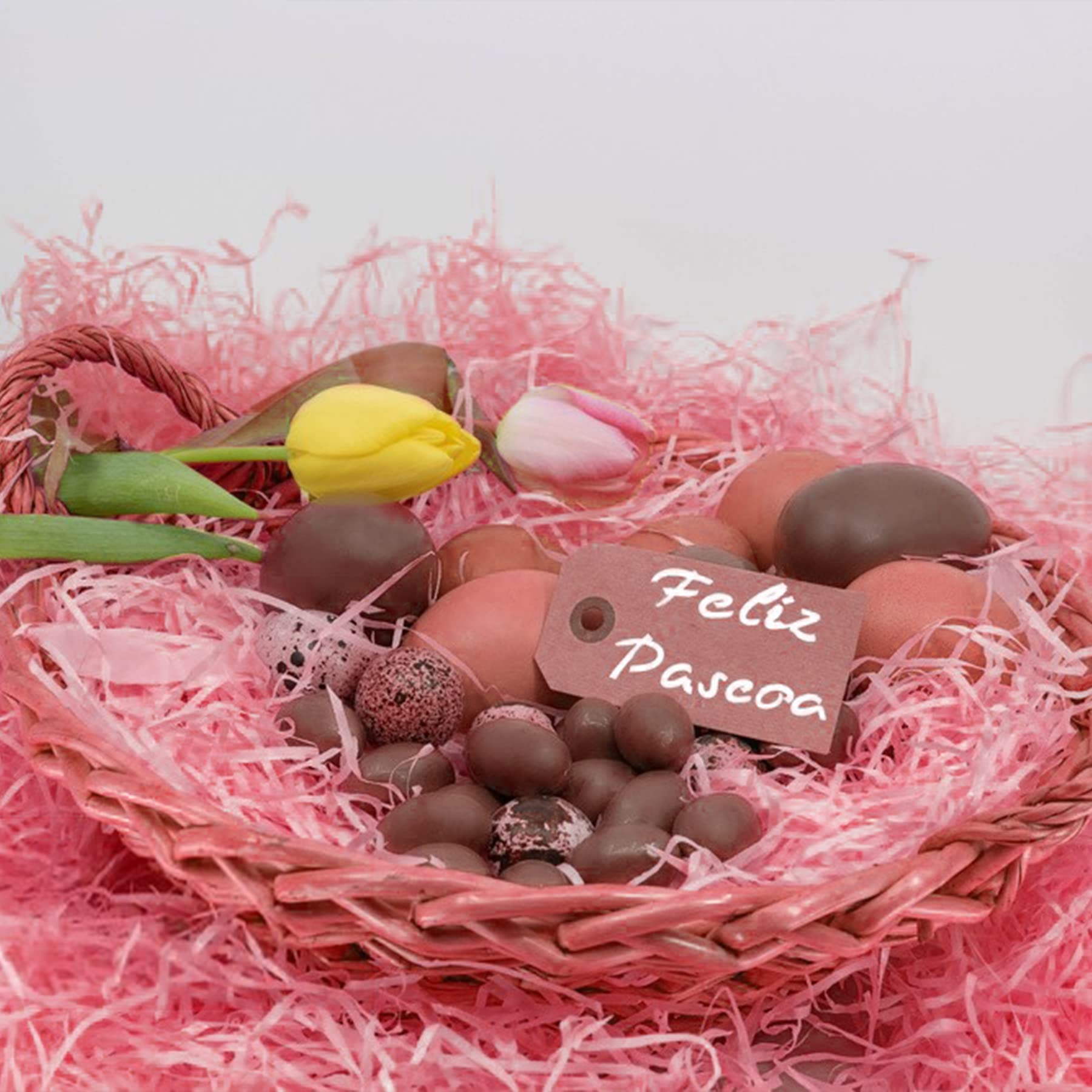 PEVOGON Pink Easter Basket Grass Filler - 200G Paper Shreds for Easter Egg Stuffing, Gift Wrapping & Party Decorations - Perfect for Easter Baskets, Spring Celebrations & DIY Crafts