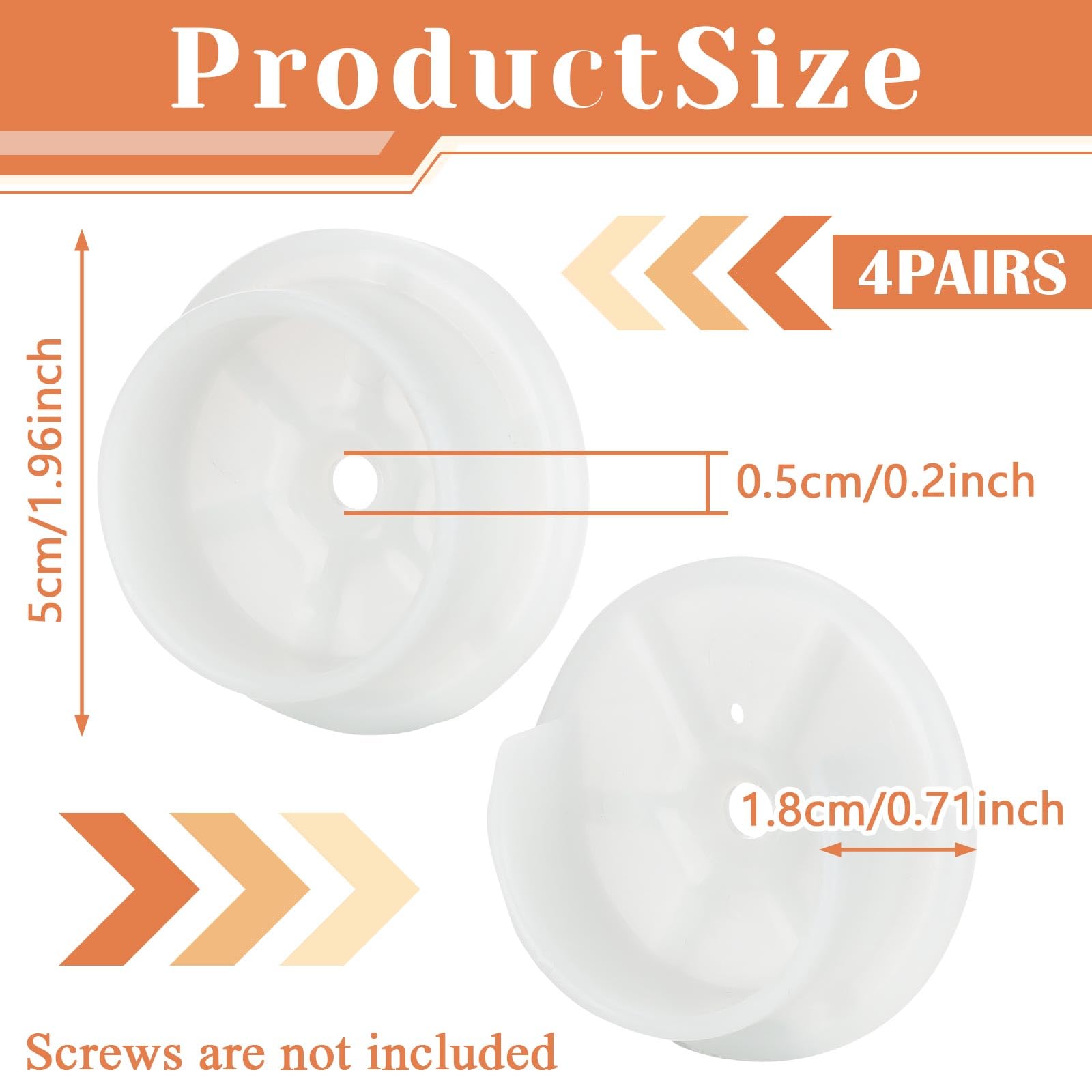 Amyhill Plastic Closet Pole Socket - White Closet Rod Holders & Shower Rod Brackets (1-3/8 Inch, 8 Pcs) - Heavy Duty Wardrobe Tube Support for Bathroom, Curtain, Clothing Store & Home Organization