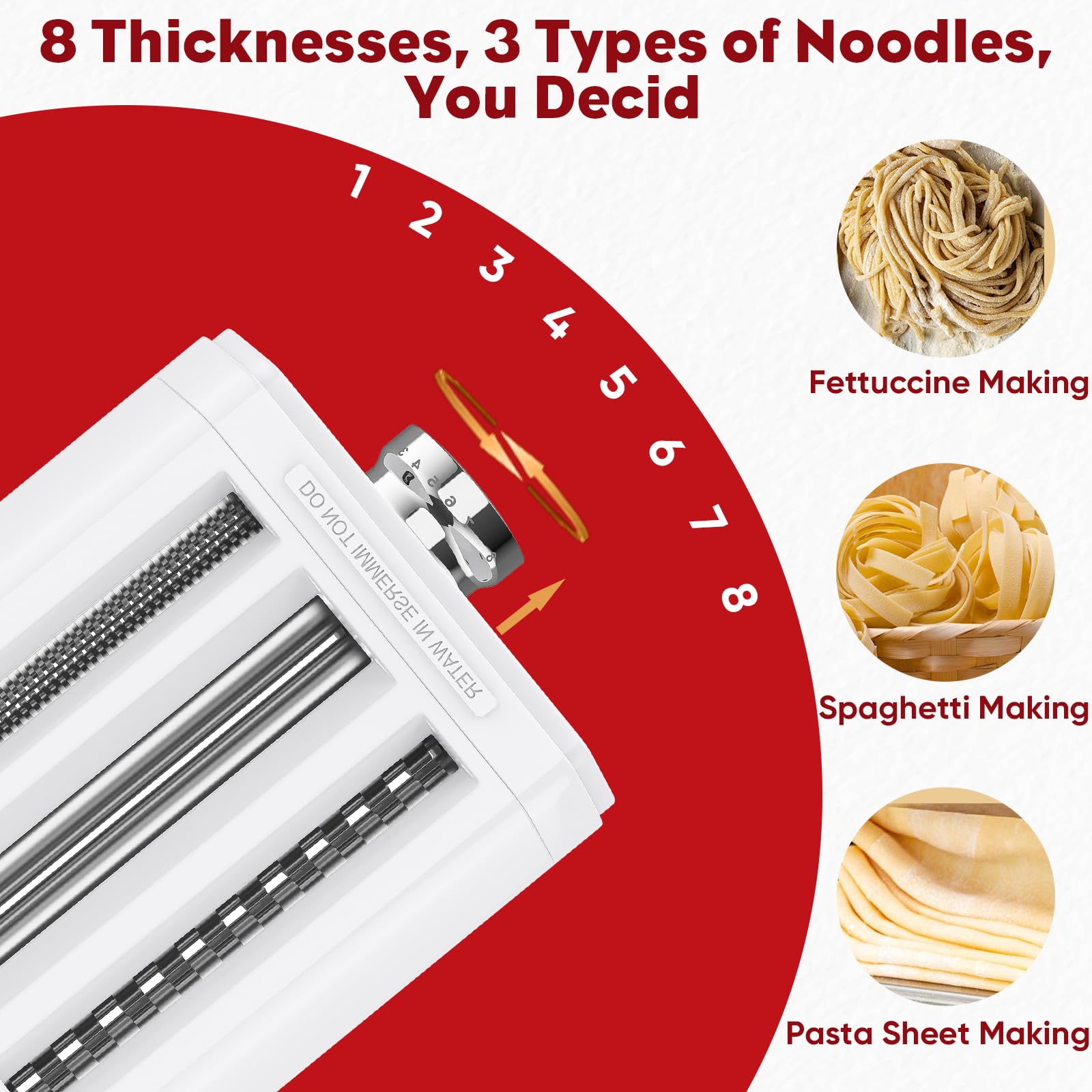 KitchenAid Stand Mixer Pasta Attachment Set - 3-in-1 Pasta Maker with Sheet Roller, Spaghetti & Fettuccine Cutters | Fresh Homemade Pasta Machine | Perfect for Italian Cooking, Family Dinners & Restaurant-Quality Meals