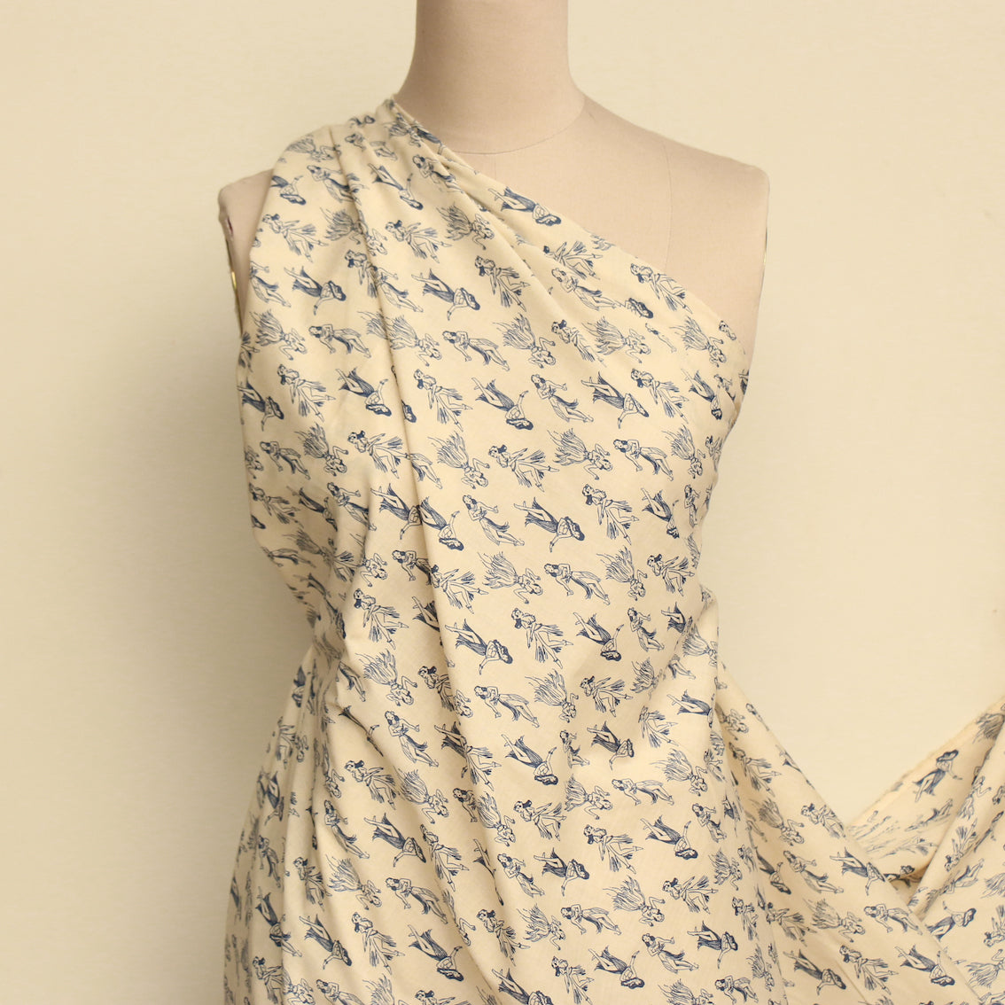 Premium Aloha Navy Cotton Poplin Fabric - Soft & Breathable for Shirts, Dresses & DIY Sewing Projects | Perfect for Hawaiian Shirts, Summer Dresses & Home Decor