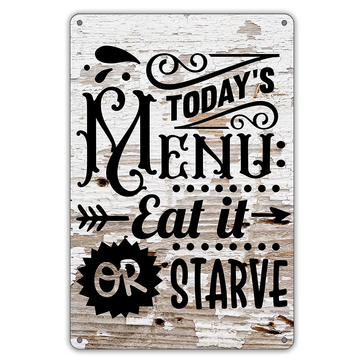 Funny Kitchen Metal Tin Sign - Rustic Farmhouse Wall Decor for Home & Gifts