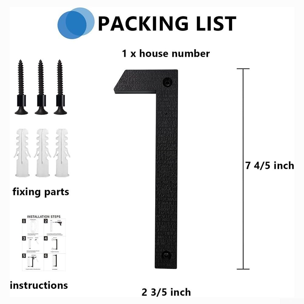 Modern Black Shadow Floating House Numbers - Durable Metal Address Plaque for Home, Garage & Gate - Enhance Curb Appeal & Visibility (Outdoor Use)