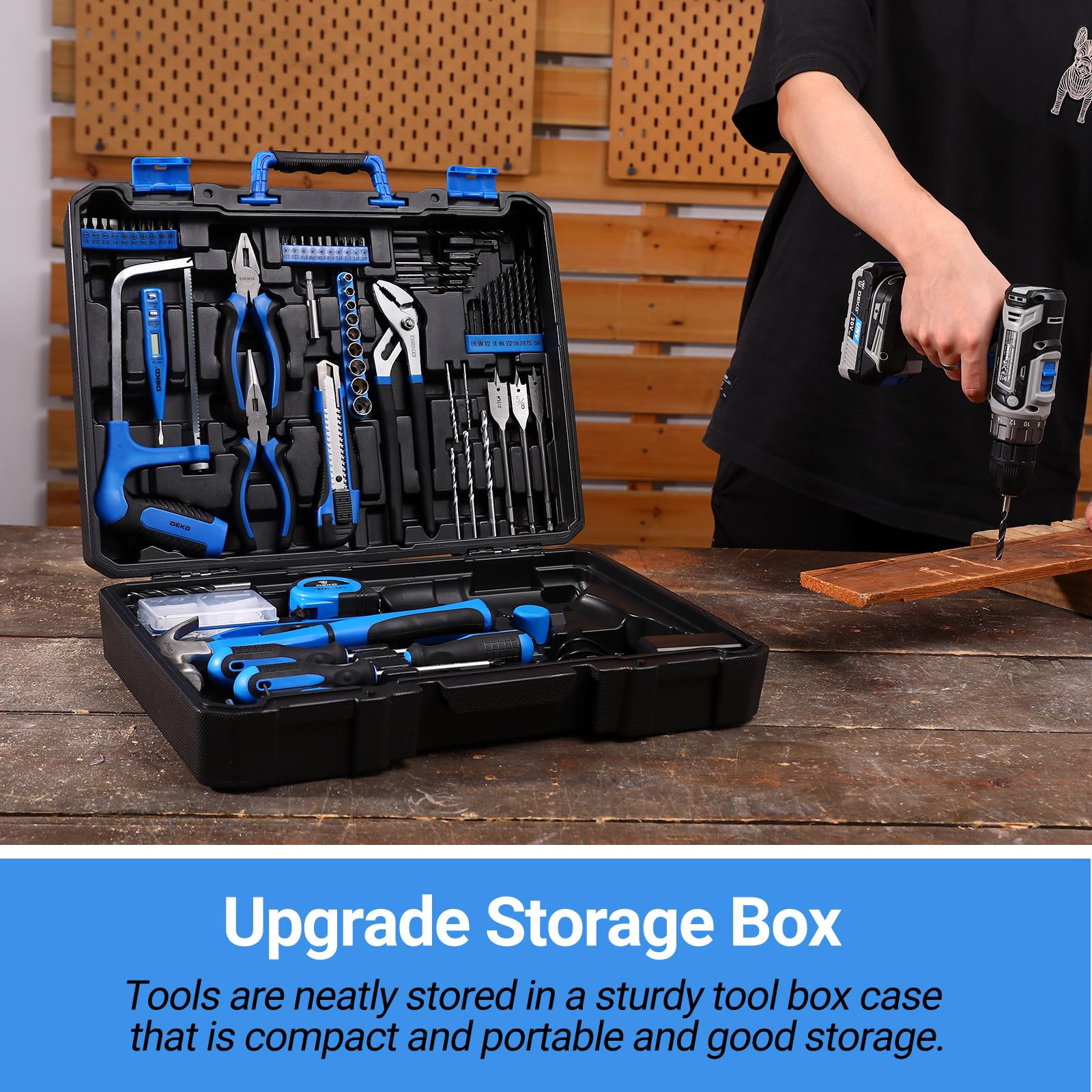 20V Cordless Power Drill Tool Kit Set with Battery - Electric Drill Driver for Home Repair, DIY Projects & Handyman Tools | Includes Durable Toolbox & Case for Easy Storage & Portability