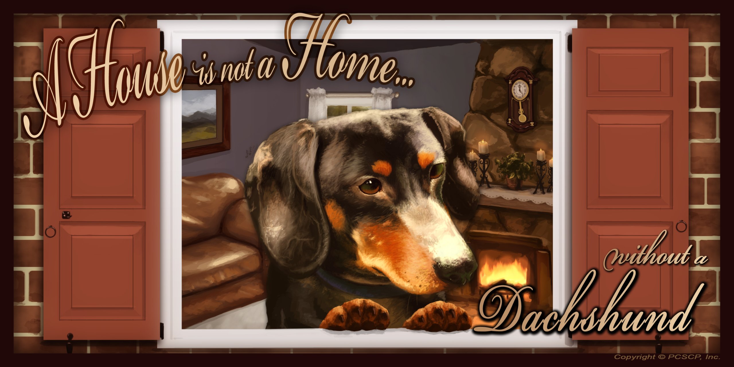 Scott Rogers Art Dachshund 'Paws on the Windowsill' Key and Leash Holder - Perfect for Dog Lovers Home Entryway Organization