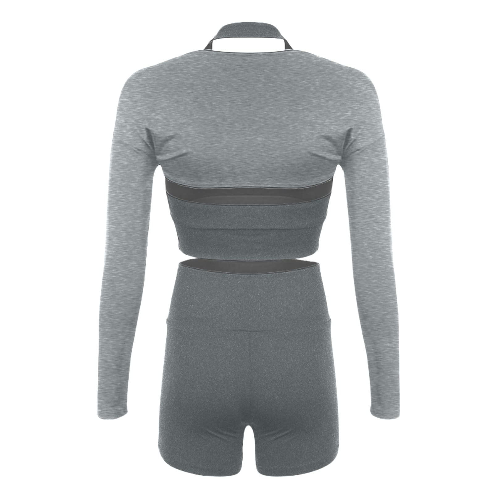 Women's 2-Piece Gym Set - High Waisted Shorts & Sports Bra for Workout