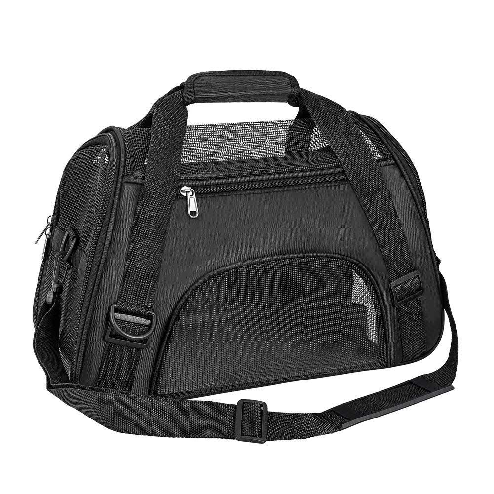 TIYOLAT Airline Approved Pet Carrier Duffle Bag - Portable Travel Carrier for Small Dogs, Cats & Puppies (Small, Black) - Perfect for Air Travel, Road Trips & Vet Visits