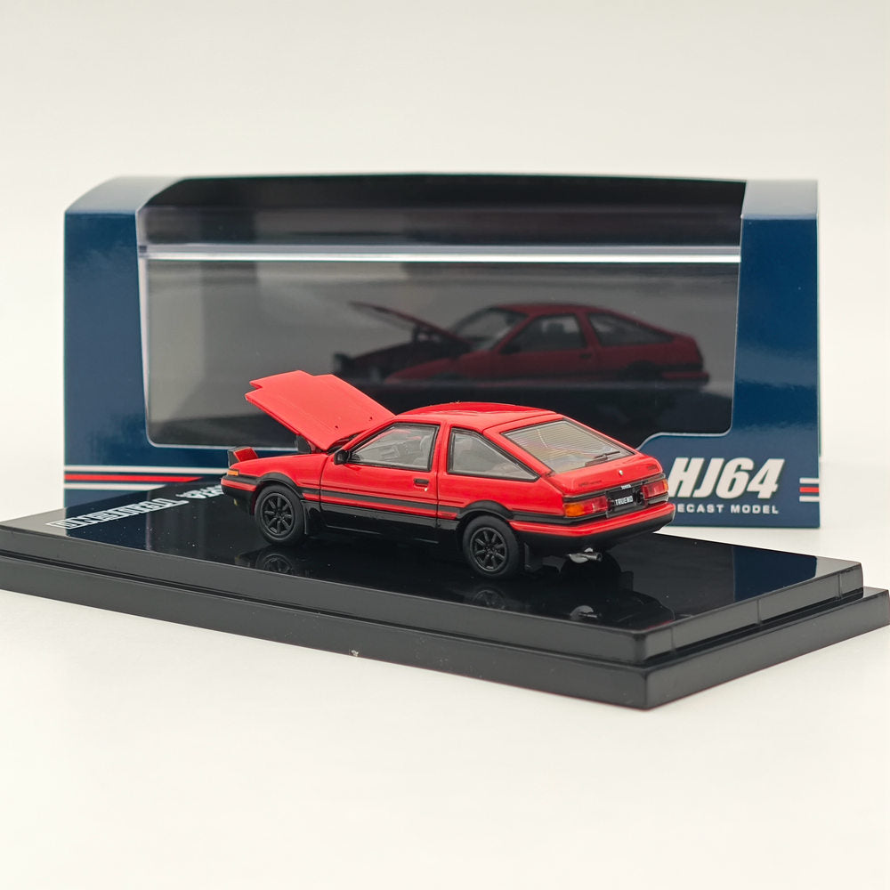 1/64 Toyota Sprinter Trueno GT Apex (AE86) JDM Style Red Diecast Model Car - Collectible Hobby Japan HJ641052ARB - Perfect for Display, Racing Enthusiasts & Anime Fans