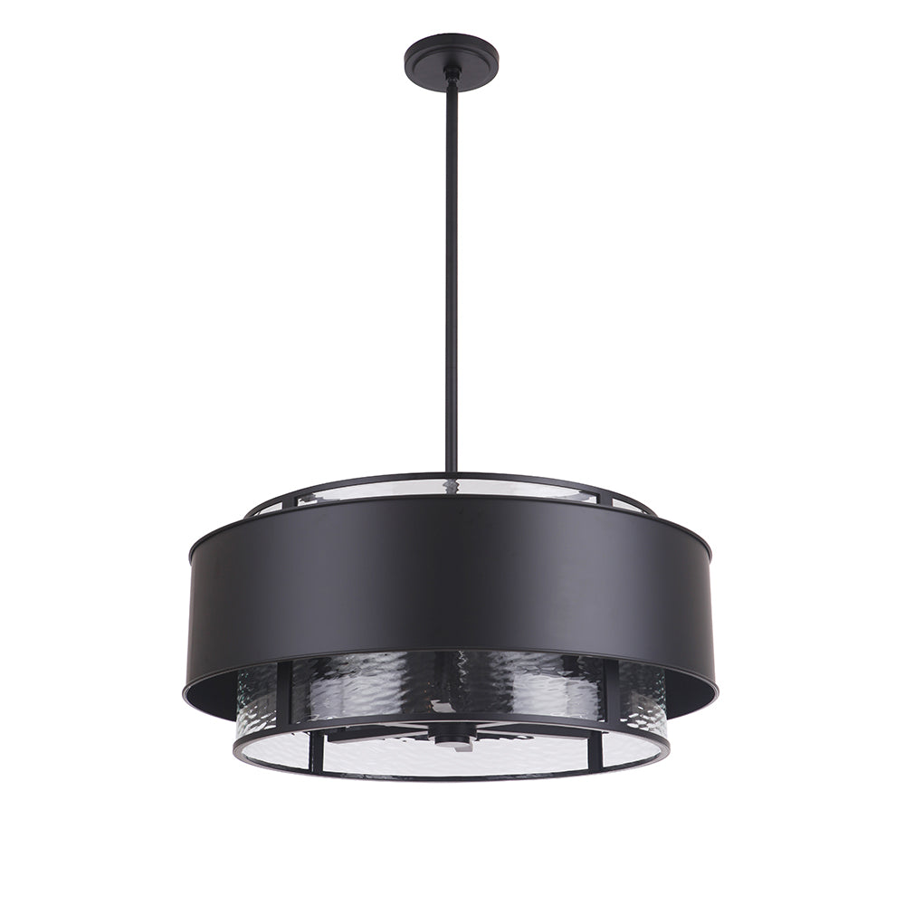 Jupiter 6-Light Black Modern Pendant Chandelier - Elegant Dining Room Lighting Fixture for Kitchen Island & Living Room Decor