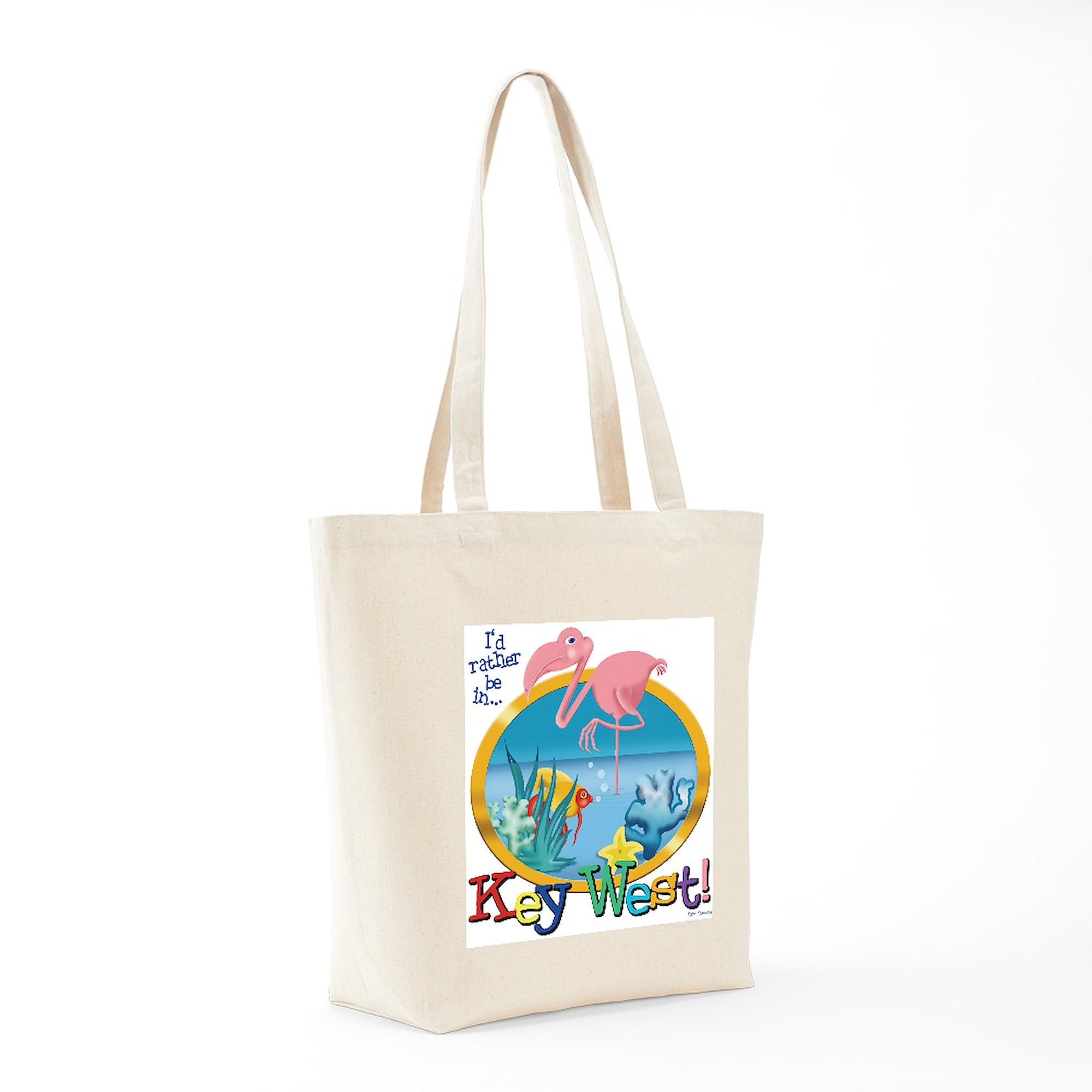 Key West Tote Bag - Natural Canvas Reusable Shopping Bag for Beach, Groceries & Daily Use | Eco-Friendly Cotton Carryall