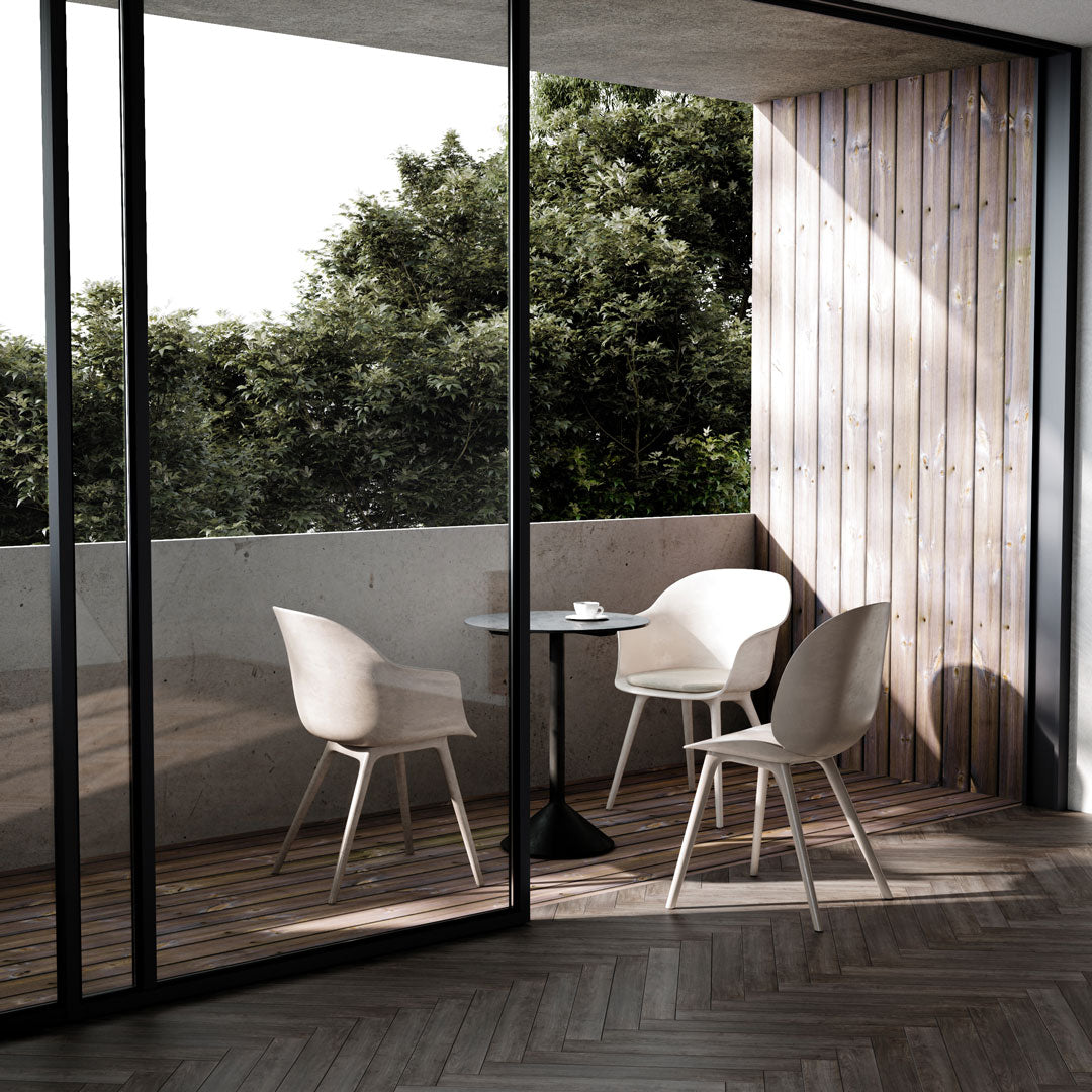 Beetle Dining Chair with Plastic Base - Modern Outdoor Patio Furniture for Garden, Poolside, and Backyard Dining