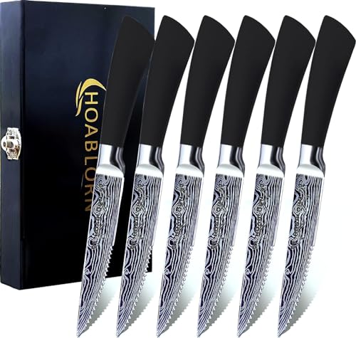 Black Steak Knife Set 6pcs