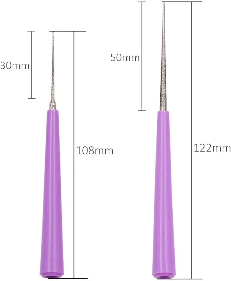 2-Piece Purple Diamond Tipped Bead Reamer Tool Set for DIY Jewelry Making - Pearl & Bead Hole Expander & Enlarger Hand Tools - Perfect for Crafting Necklaces, Bracelets & Earrings