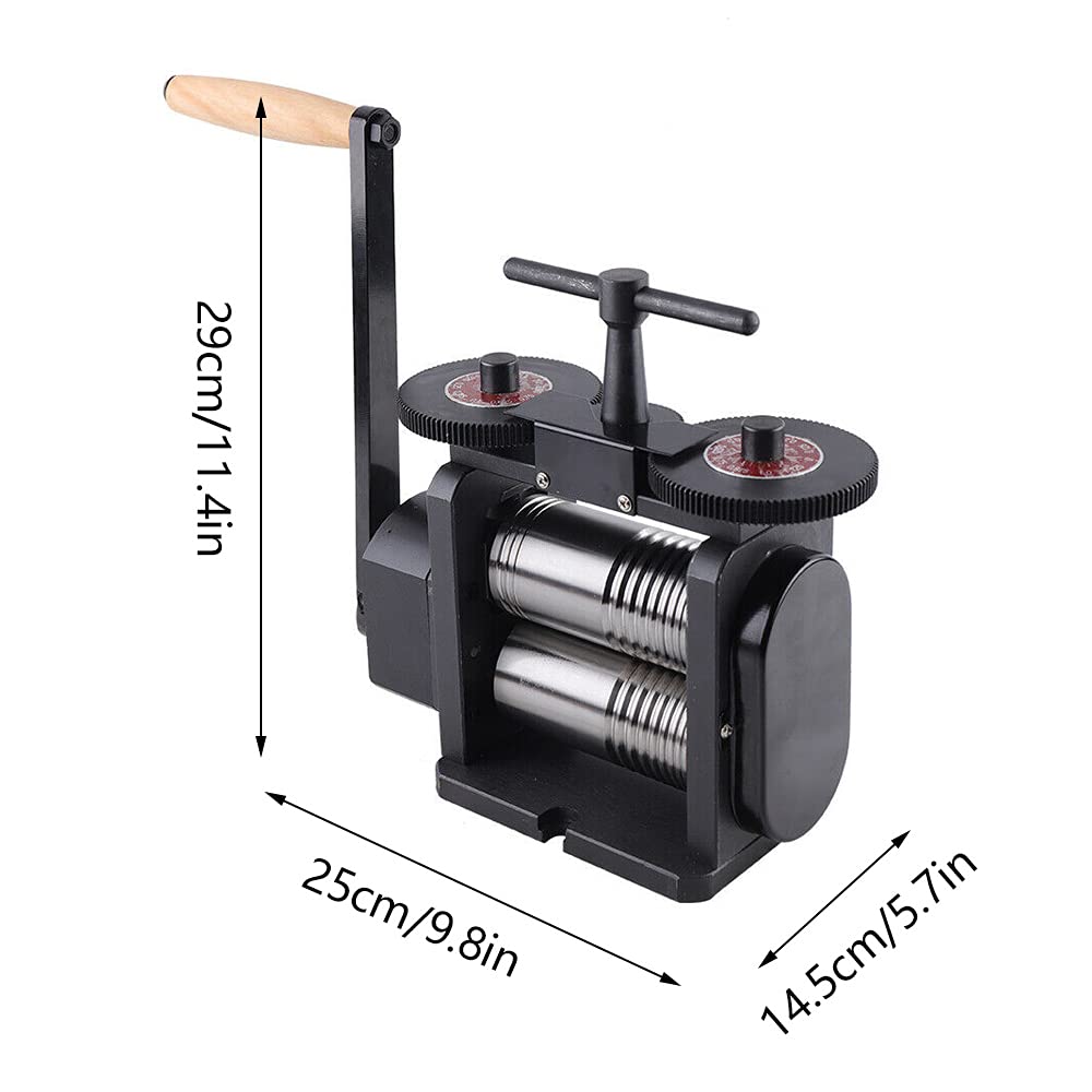 Bathrena 130mm Manual Jewelry Rolling Mill Machine - Wide Metal Sheet Marking & DIY Jewelry Making Tool for Goldsmiths, Crafters & Jewelry Designers | Perfect for Metal Forming, Wire Flattening & Texture Creation