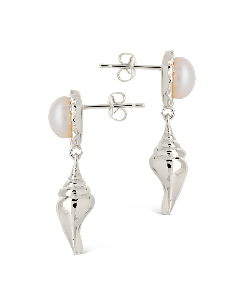 Beverly Pearl Shell Drop Stud Earrings - Natural Mother of Pearl Jewelry for Women - Elegant Dangle Earrings for Party, Wedding & Everyday Wear