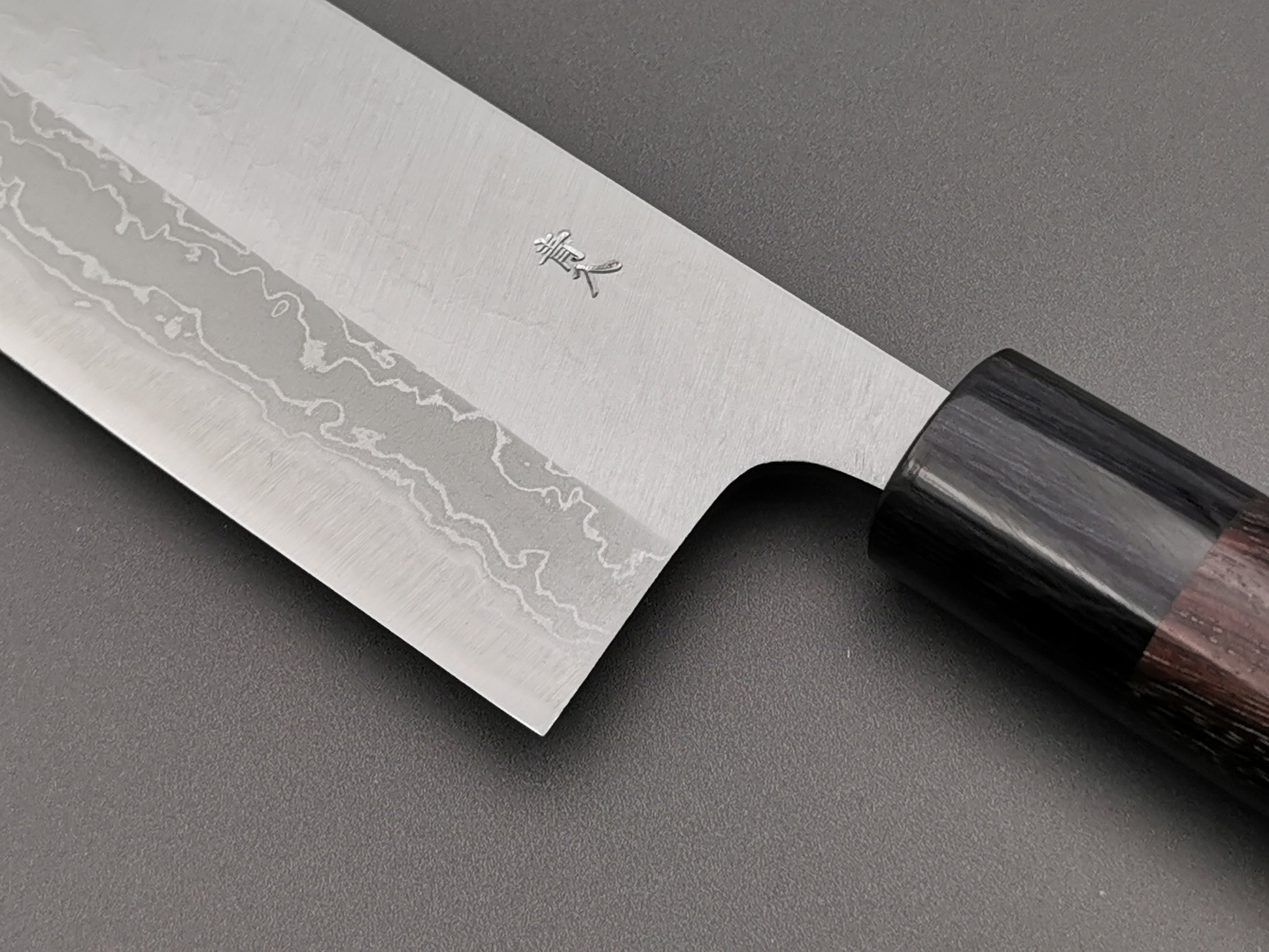 Premium Muneishi Aogami Stainless Clad Damascus Nakiri Knife - Japanese Vegetable Knife for Professional Chefs & Home Cooking - Perfect for Slicing, Dicing & Chopping Vegetables