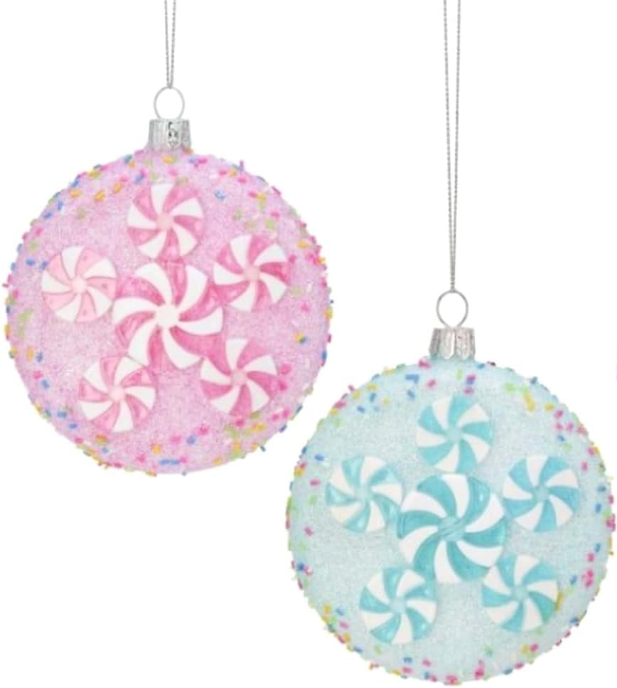 4.5 Inch Peppermint Disk Ornament - Christmas Tree Decor, Holiday Home Decoration, Festive Party Hanging Decor for Xmas, Winter, and Seasonal Celebrations