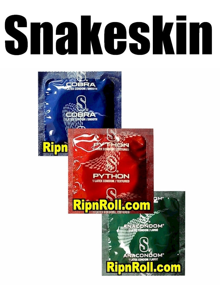 Premium Snakeskin Brand Condoms Variety Pack - Ultra Thin, Ribbed & Dotted for Enhanced Pleasure - Perfect for Couples, Adults & Safe Intimate Moments