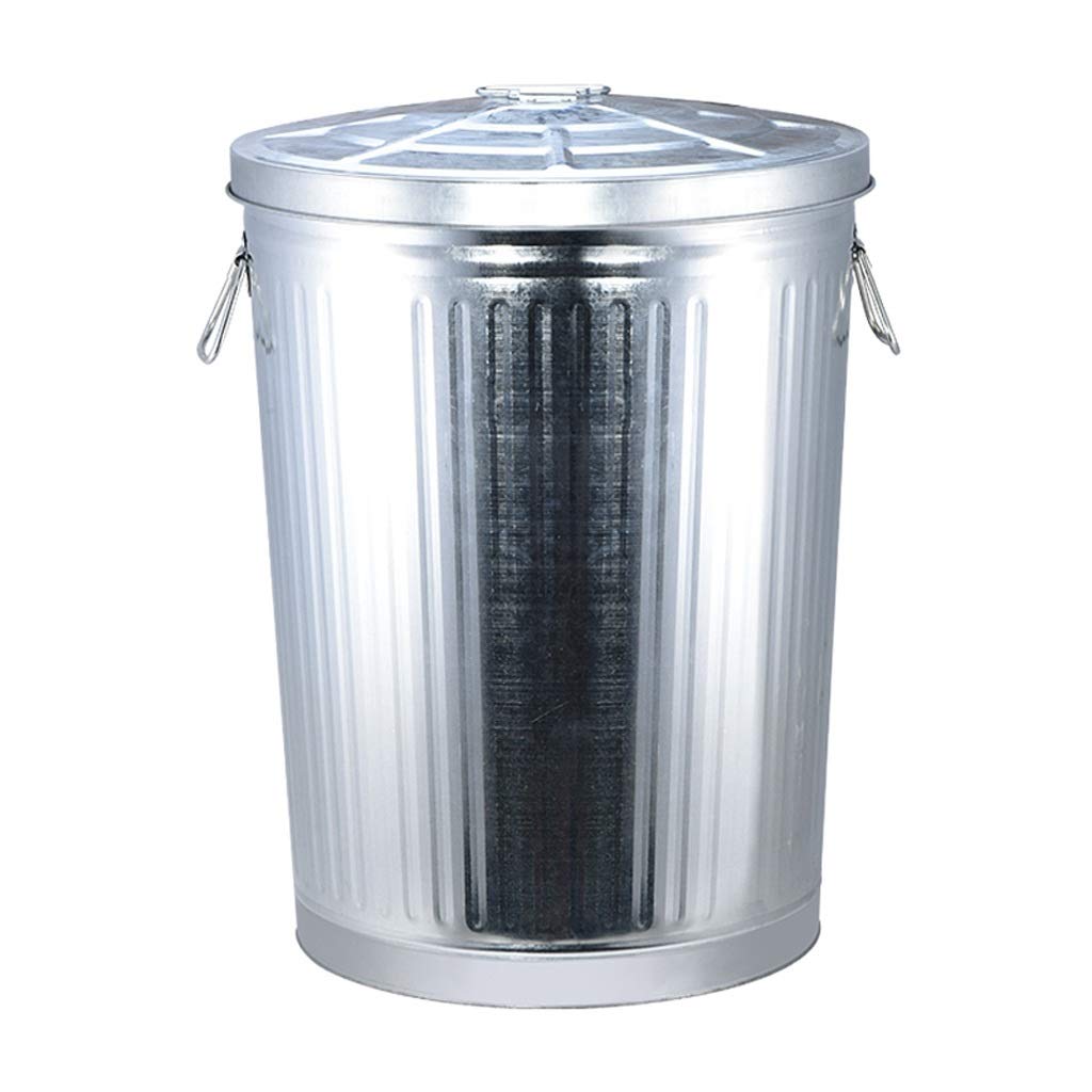 Heavy Duty 25L Outdoor Trash Can with Lid - Large Industrial Garbage Bin for Commercial Use, Sanitary Waste Container for Parks, Camping, Construction Sites & Backyards