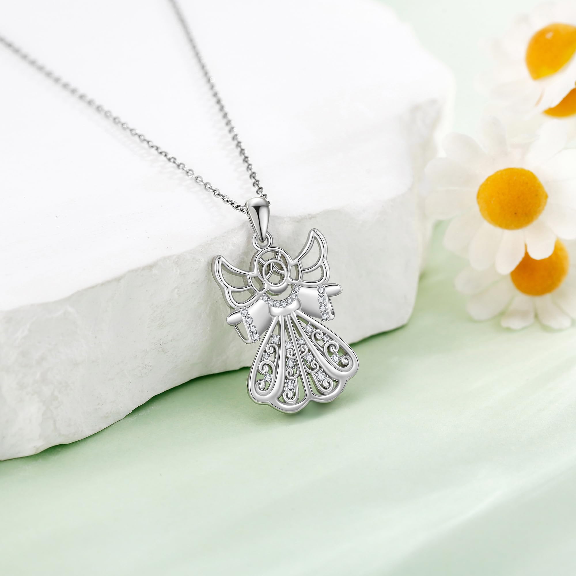 YAFEINI Hug From Heaven Necklace - 925 Sterling Silver Angel Wing Pendant for Women, Elegant Gift for Birthday, Christmas & Special Occasions | Perfect for Everyday Wear, Date Nights & Meaningful Gifts