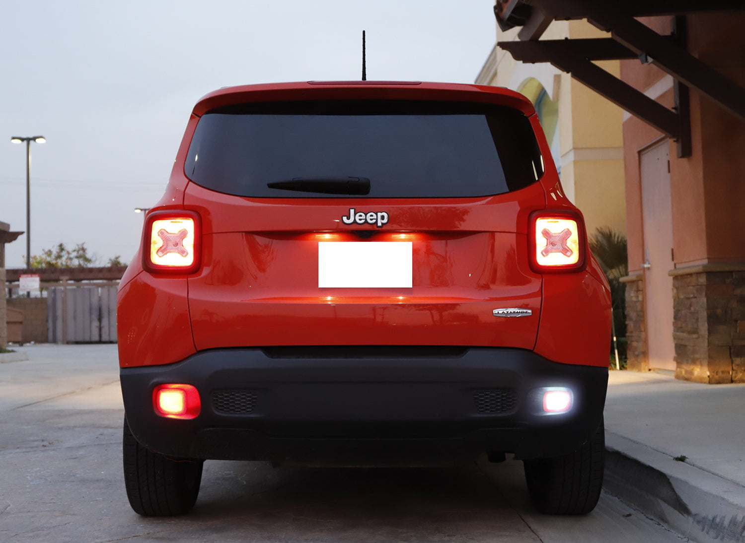 Euro/JDM LED Rear Fog & Backup Light Kit with Wiring Harness for 2015-2019 Jeep Renegade - Enhanced Visibility & Safety for Night Driving & Off-Road Adventures