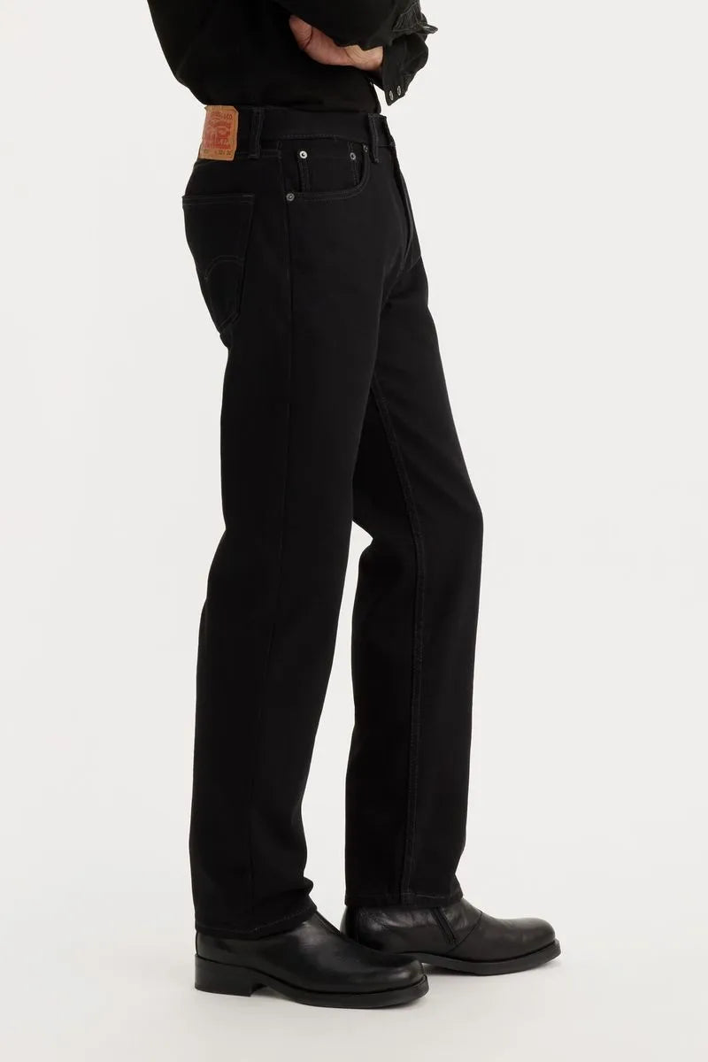 Levi's 505 Regular Fit Jeans for Men - Saturated Black Denim Pants | Classic Straight Leg Style for Casual Wear & Everyday Comfort