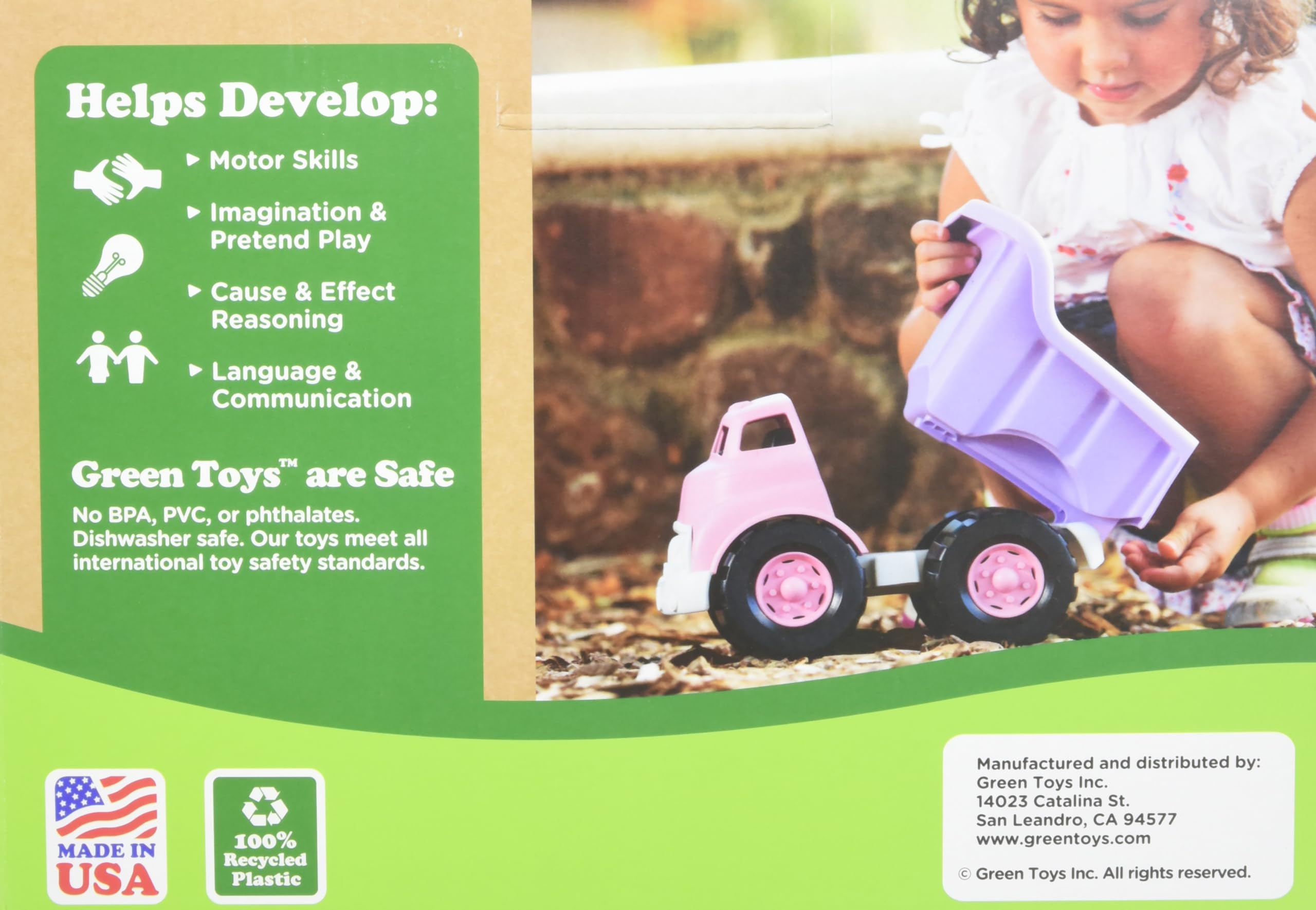 Green Toys Eco-Friendly Dump Truck in Pink - Fun Construction Toy for Kids | Perfect for Sandbox Play, Outdoor Activities & Pretend Play