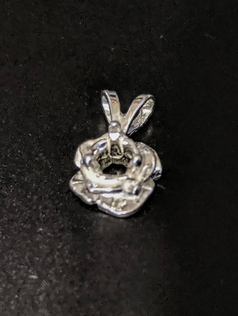 Sterling Silver or 14K Gold Rose Flower Pendant Setting - 2mm & 4mm Round - Handcrafted in USA - Perfect for Necklaces, Bracelets & Jewelry Making