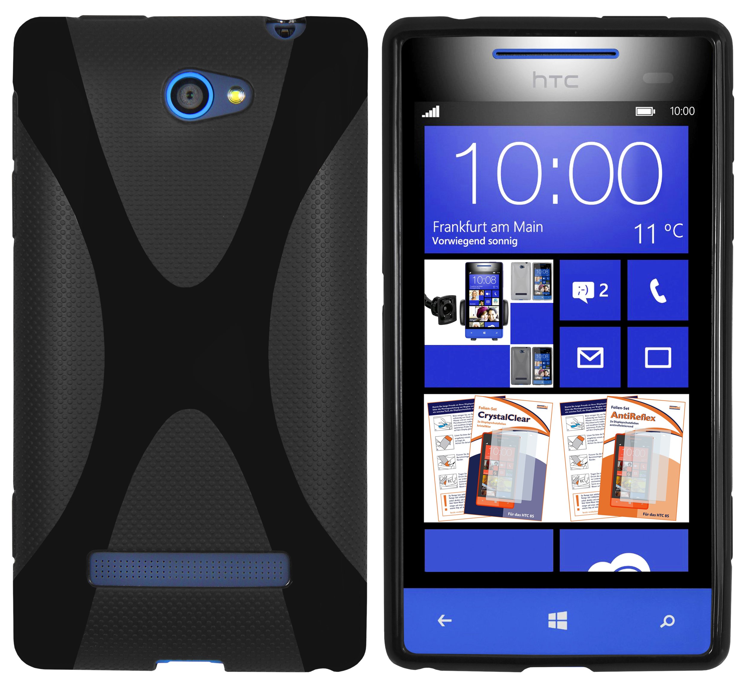 mumbi X-TPU Protective Case for HTC Windows Phone 8S - Durable Black TPU Cover for Everyday Use & Outdoor Protection