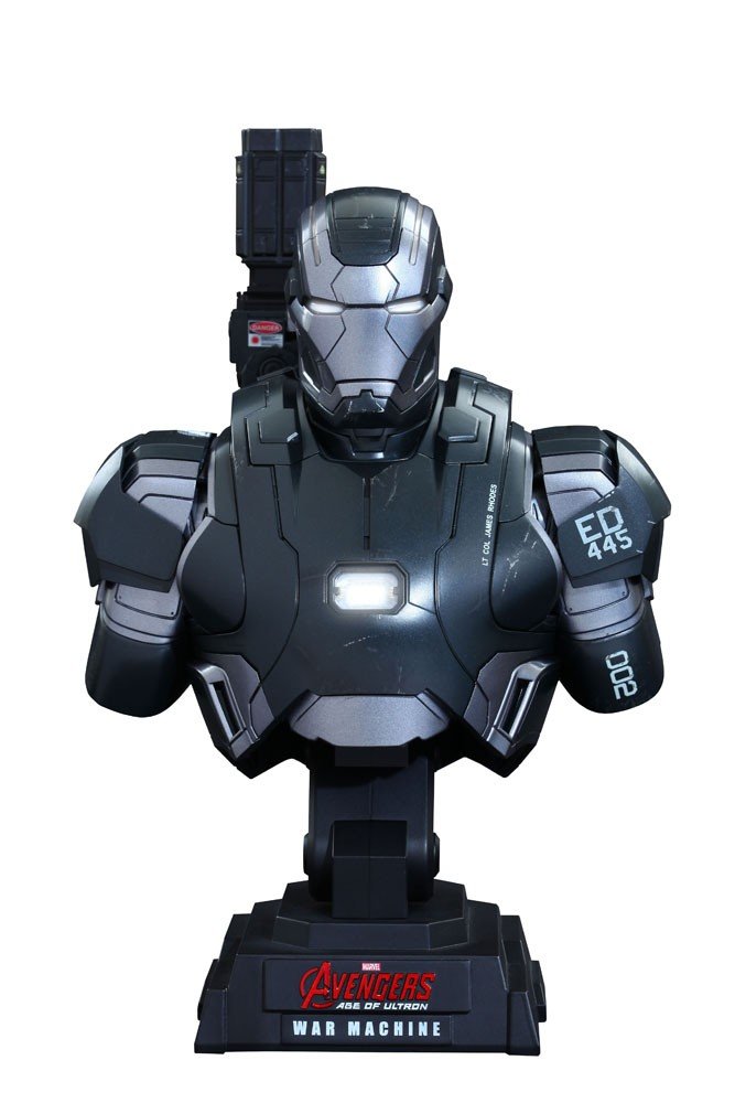 Hot Toys Avengers: Age of Ultron War Machine Mark 2 1/4 Scale Bust - Premium Painted Collectible Figure for Marvel Fans & Display Decor