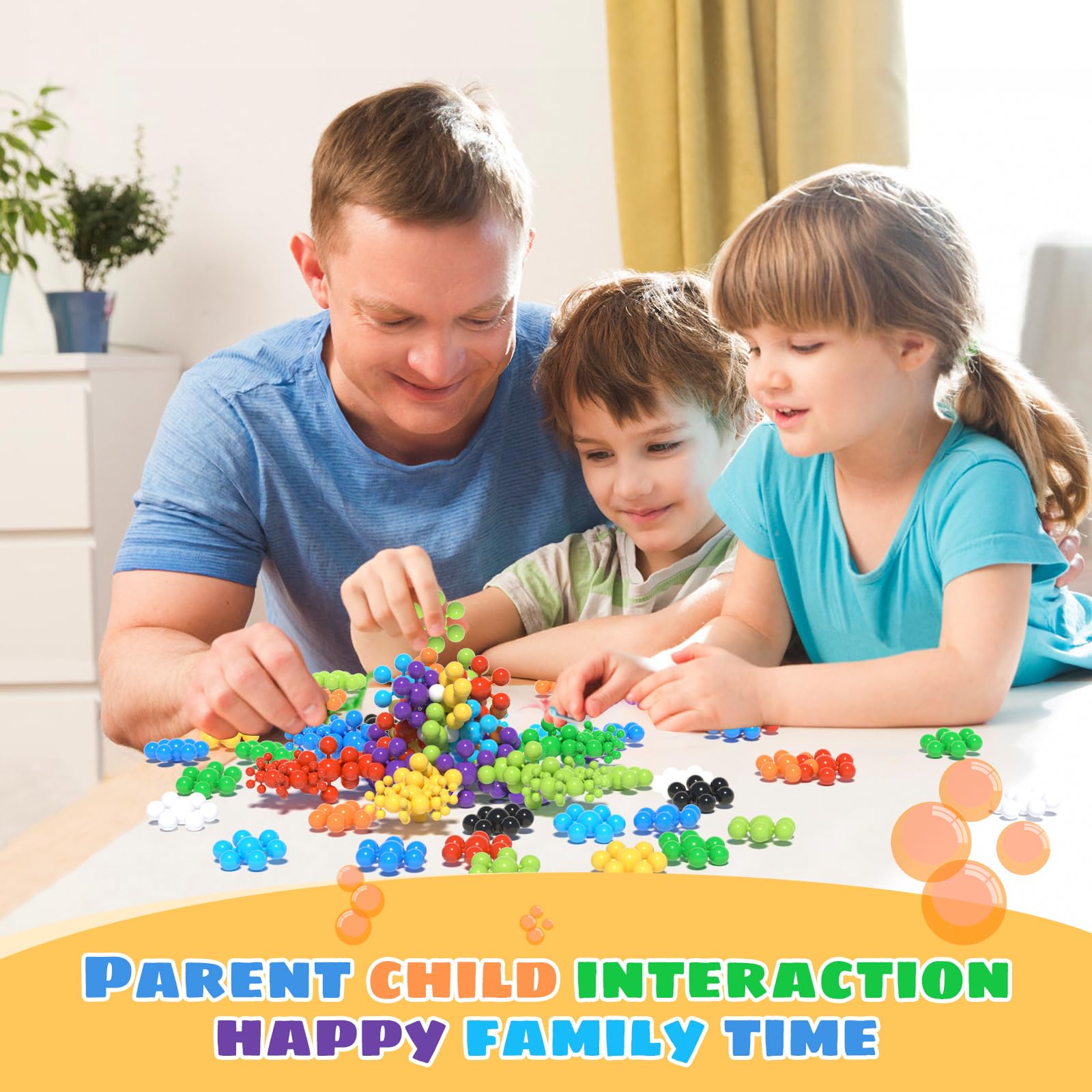 STEM Educational Building Blocks Toy for Kids Ages 3+ | 300Pcs Interlocking Plastic Discs | Safe, Soft Round Design | Preschool Learning Toys | Classroom Supplies | Creative Construction Play for Boys & Girls | Perfect for Home, School & Daycare Activities