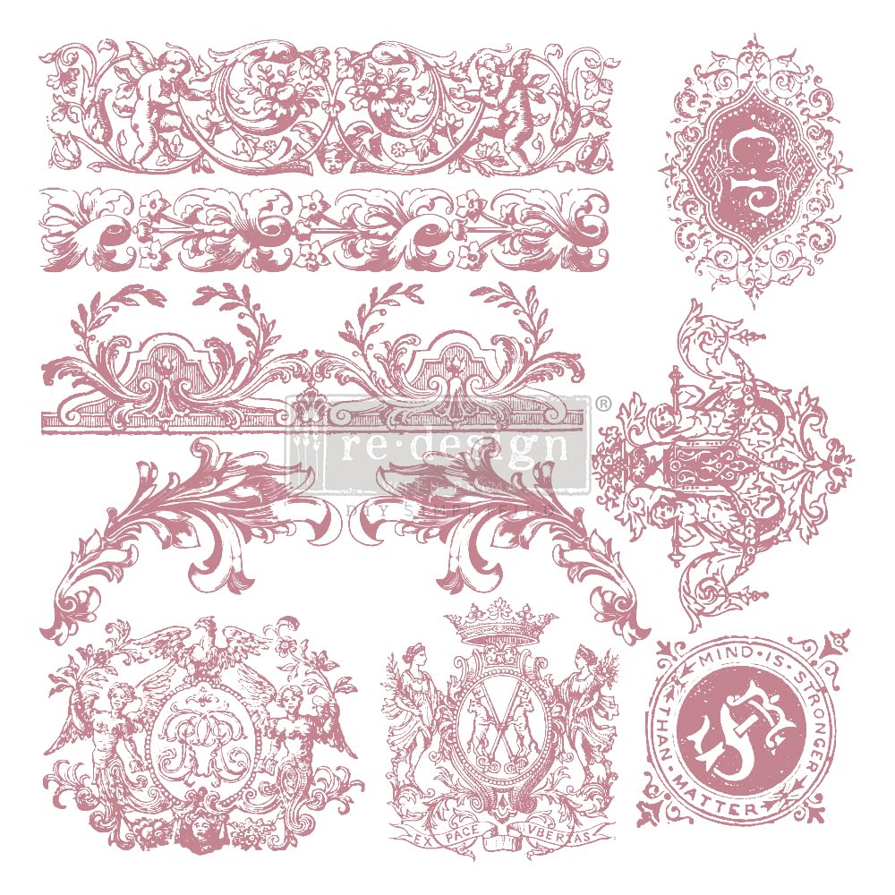 Redesign Decor Clear-Cling Stamps - Chateau De Saverne Wall Decals for Furniture, Nightstand, Vanity & Desk | DIY Wall Art, Home Decor & Room Makeover | Perfect for Bedroom, Office & Makeup Vanity Styling