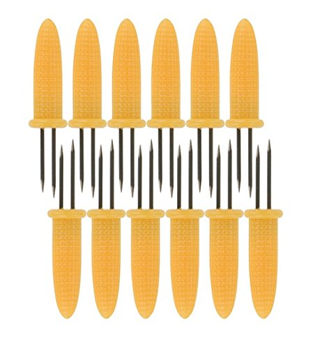 Stainless Steel Corn Cob Forks - Pack of 12 Skewer Style Corn Holders for BBQ, Grilling & Parties | Perfect for Summer Cookouts, Picnics & Buffet Dining