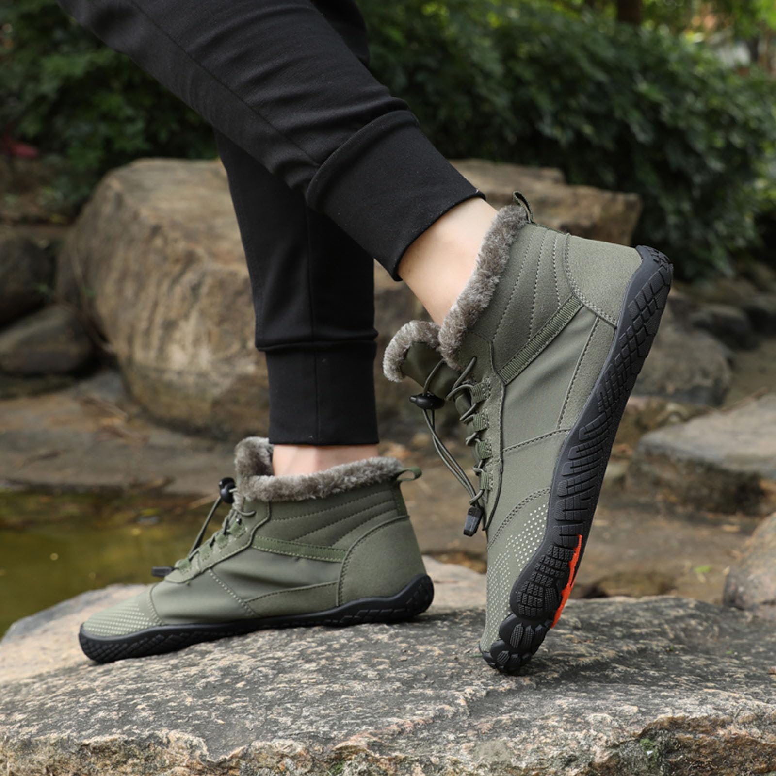 SECHRITE Barefoot Minimalist Shoes for Men & Women - Zero Drop Sole Winter Boots with Wide Toe Box - Trail Running Sneakers for Hiking, Camping & Outdoor Activities