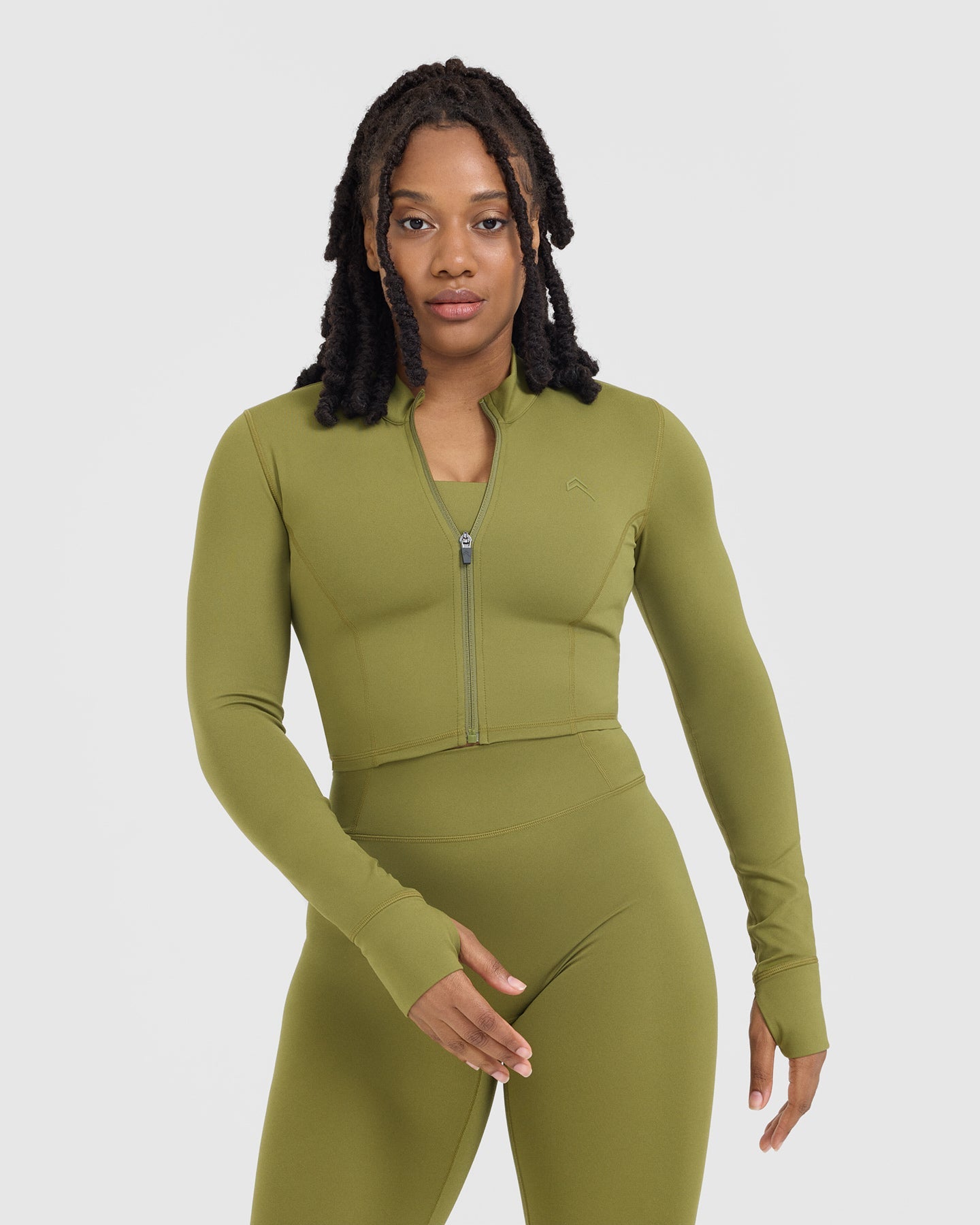 Timeless Olive Green Crop Jacket for Women - Lightweight Spring & Fall Outerwear | Perfect for Casual Outings, Date Nights & Travel