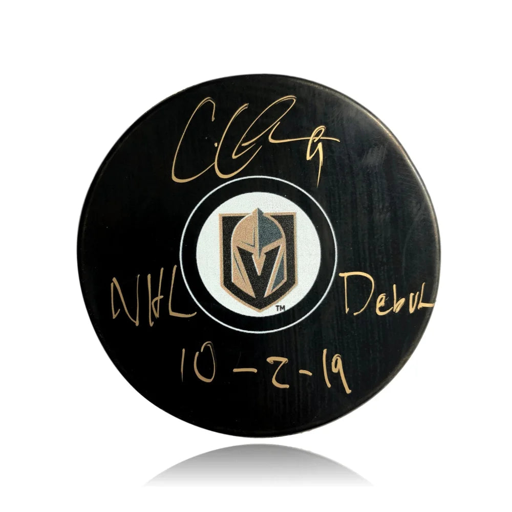 Cody Glass Signed Vegas Golden Knights NHL Hockey Puck - Autographed with 