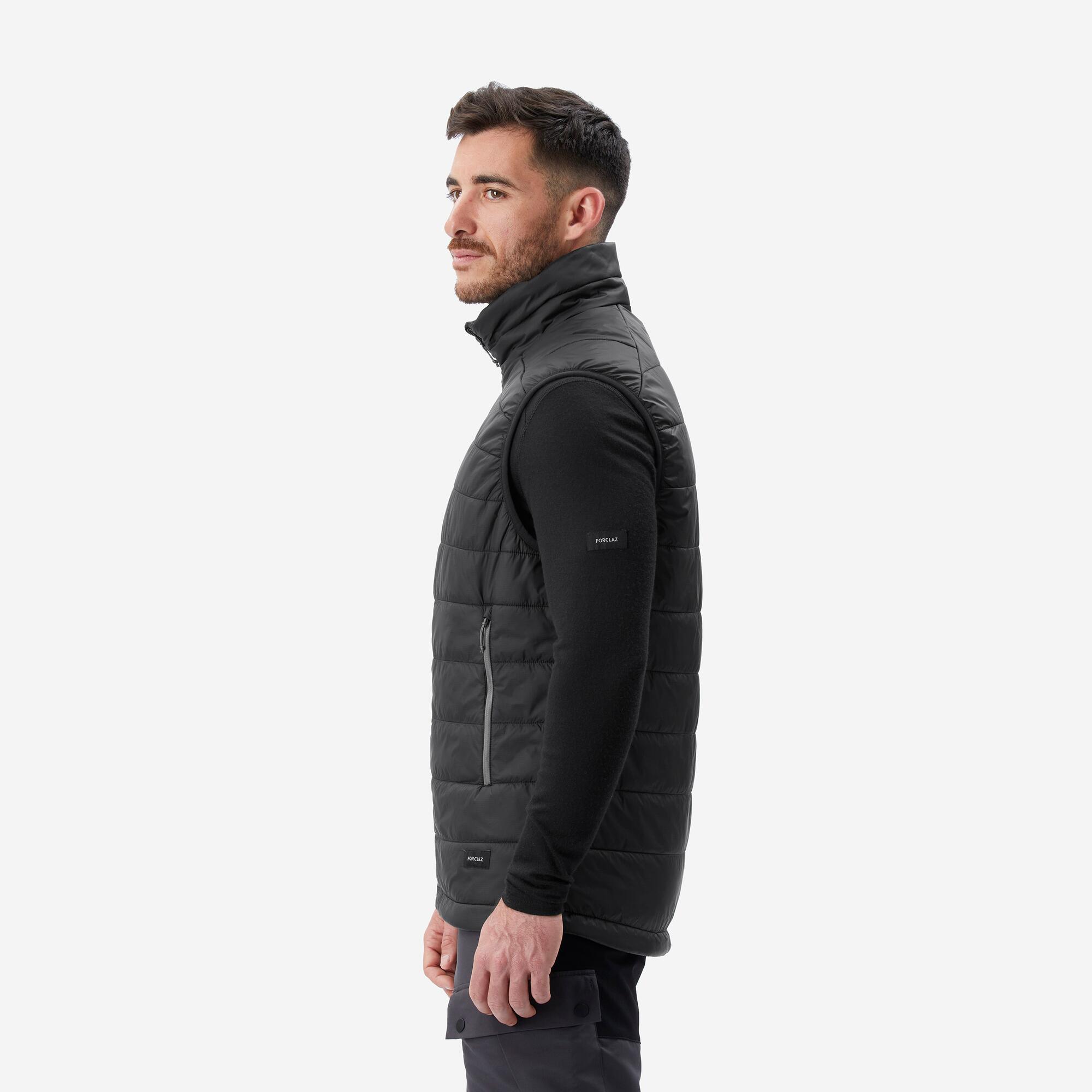 Forclaz Men's MT100 Synthetic Puffer Vest - Lightweight Warm Winter Jacket for Outdoor Hiking & Camping | Water-Resistant Insulated Vest for Men's Activewear