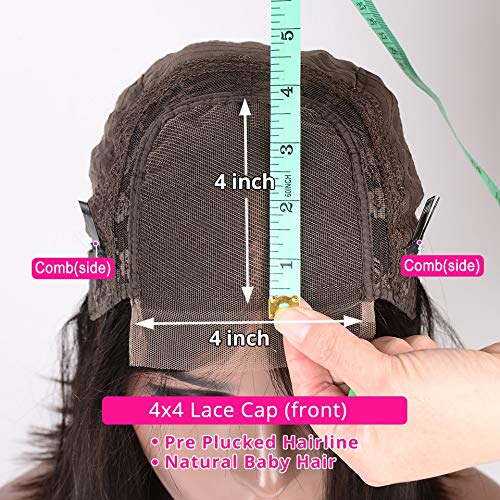 ALLRUN 4x4 Kinky Curly Human Hair Wig - Pre Plucked Glueless Lace Closure Wig 28 Inch 180% Density for Black Women | Wear & Go Natural Look for Daily Wear, Parties & Special Occasions