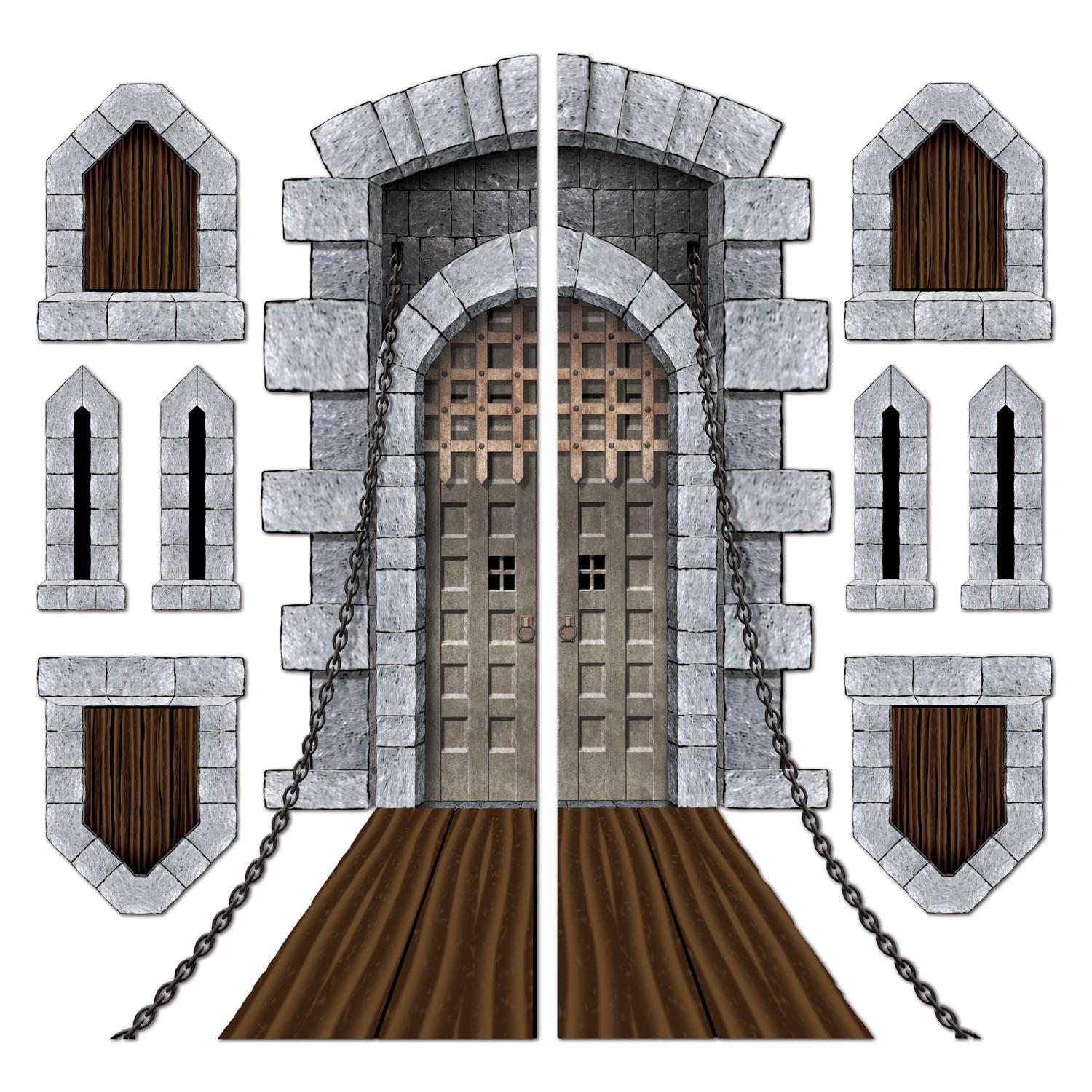 Beistle 108-Piece Castle Door and Window Party Decorations Set - Perfect for Halloween, Medieval, and Fairy Tale Themed Parties
