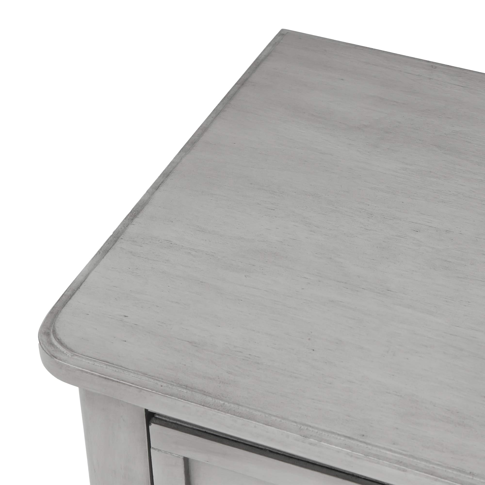 Narrow Console Table Sofa Table with 4 Storage Drawers & Bottom Shelf | Solid Wood Entryway Table | Side Table Sideboard for Living Room, Hallway & Entryway | Easy Assembly (Gray) | Perfect for Small Spaces & Home Organization