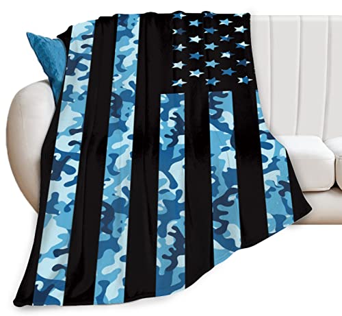 American Flag With Blue Camo Navy