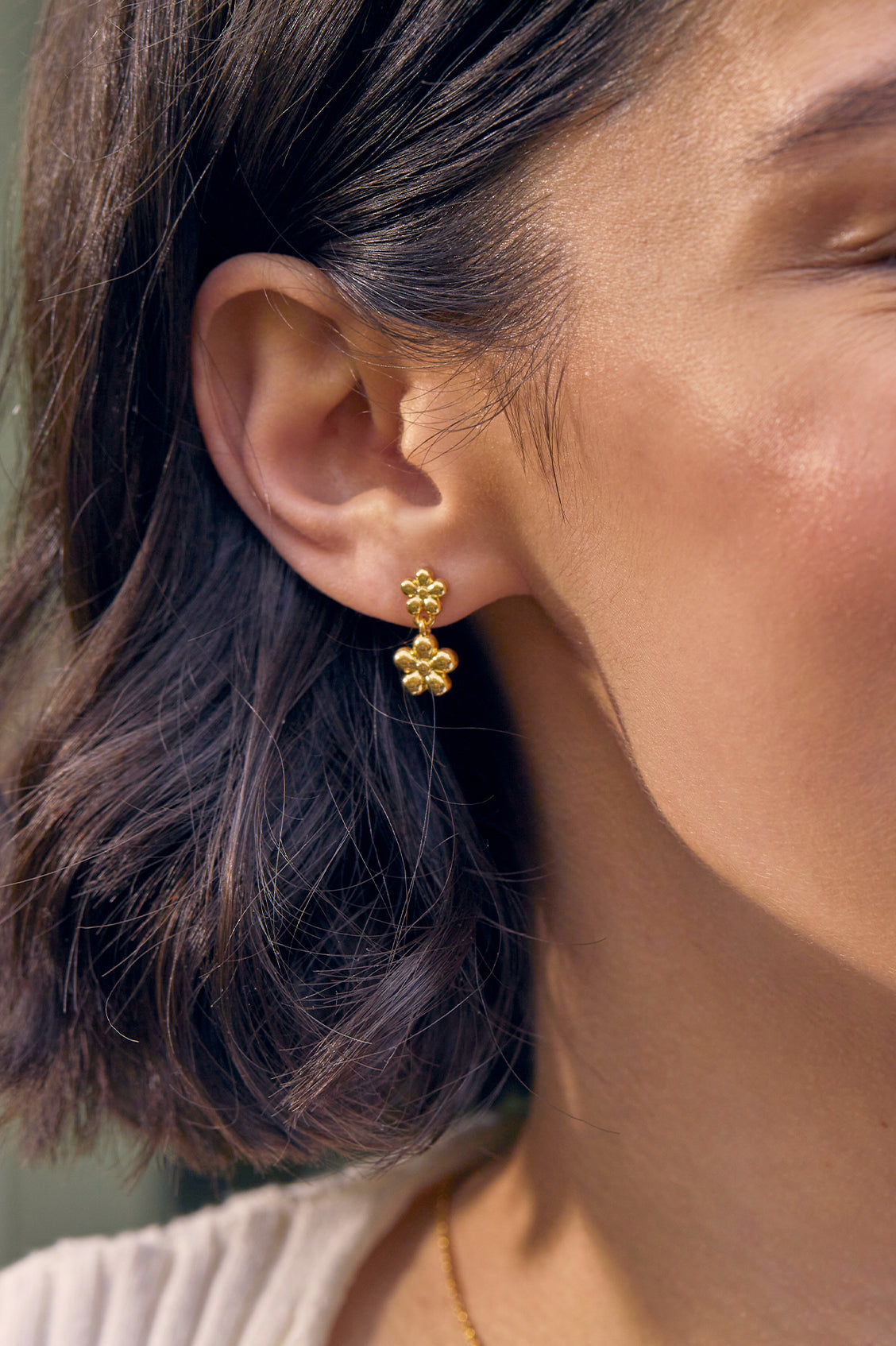 Elegant Duo Flower Drop Earrings for Women - Boho Chic Dangle Earrings for Party, Wedding & Everyday Wear