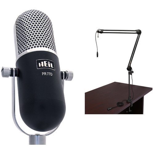 Heil Sound PR-77D Vintage Broadcast Microphone - Professional Studio Quality with Black Finish | Perfect for Podcasting, Radio Broadcasting & Voice Recording