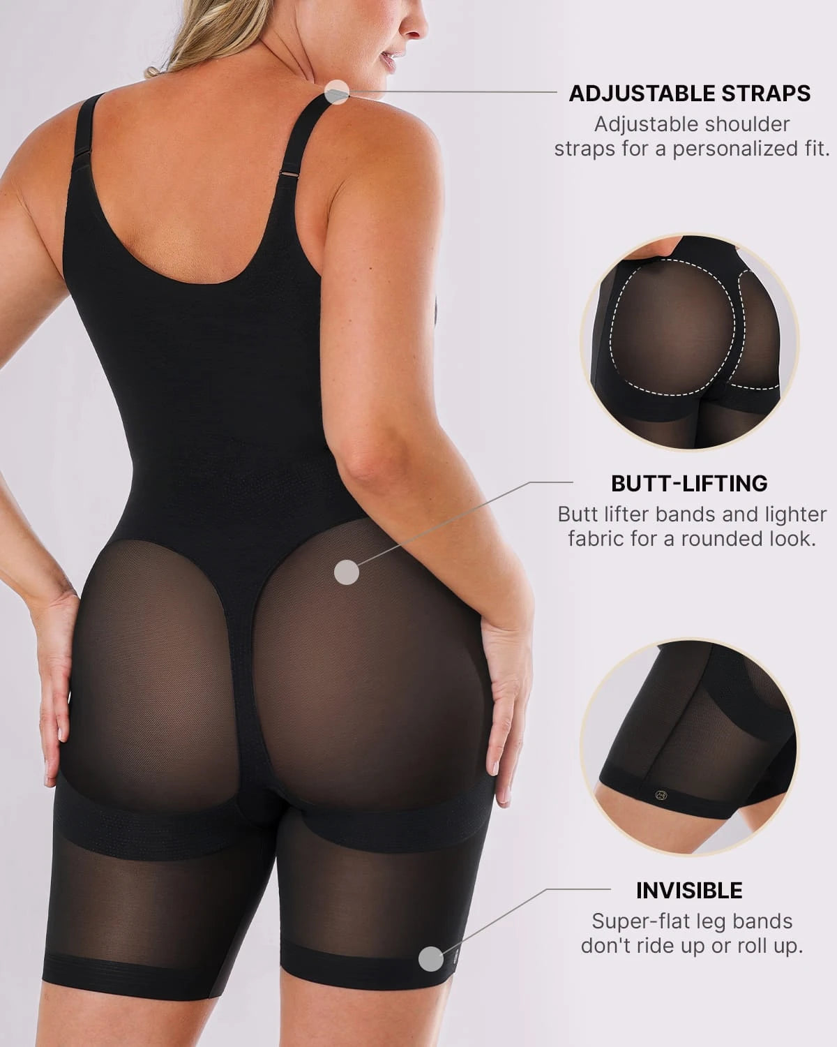 AirSlim® Mesh Smooth Butt Lifting Bodysuit - Seamless Shapewear for Women, Tummy Control & Booty Enhancement - Perfect for Everyday Wear, Workout & Special Occasions