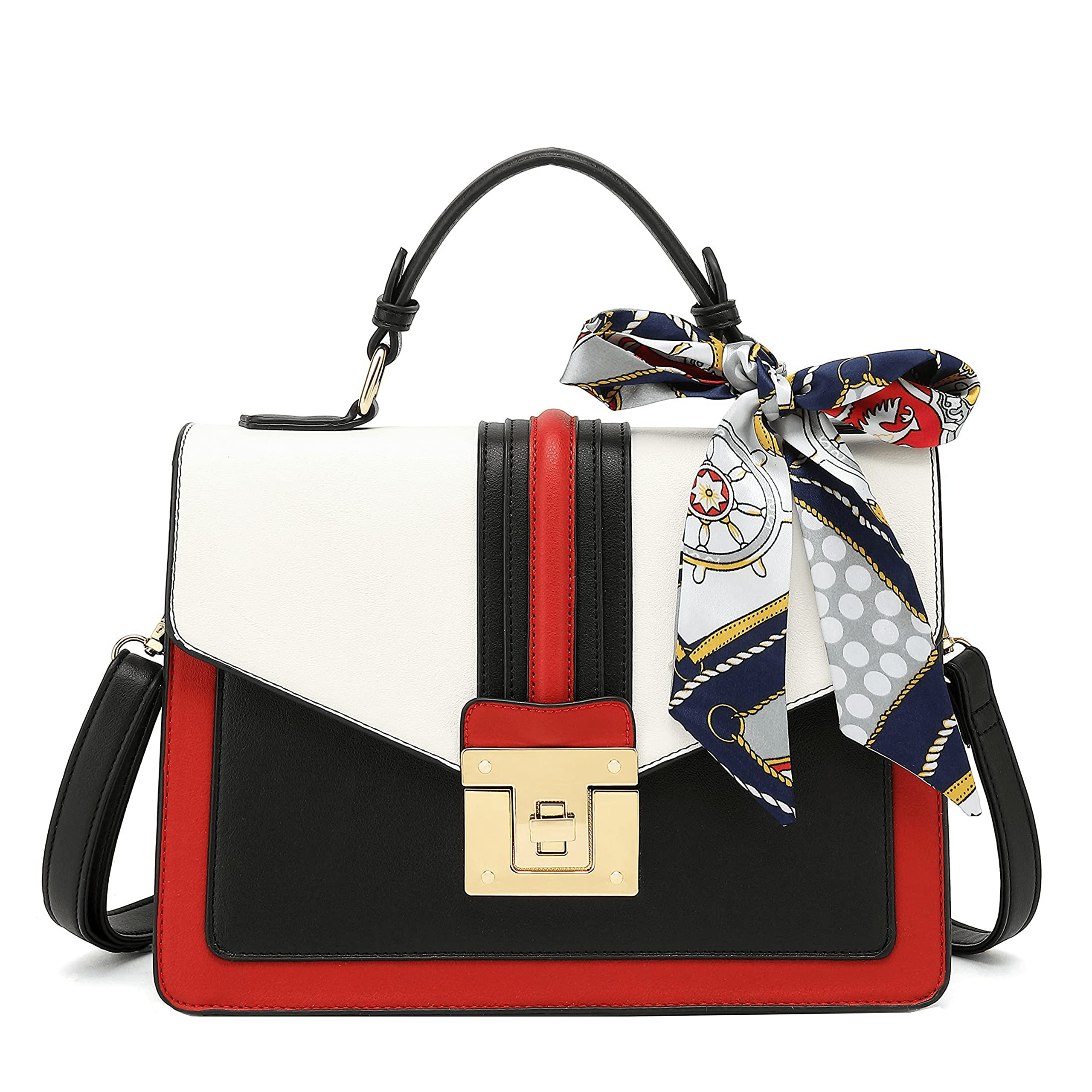 Stylish Scarleton Women's Crossbody Bag with Scarf - Fashionable Top Handle Shoulder Purse for Daily Use, Work & Travel | Model H2065