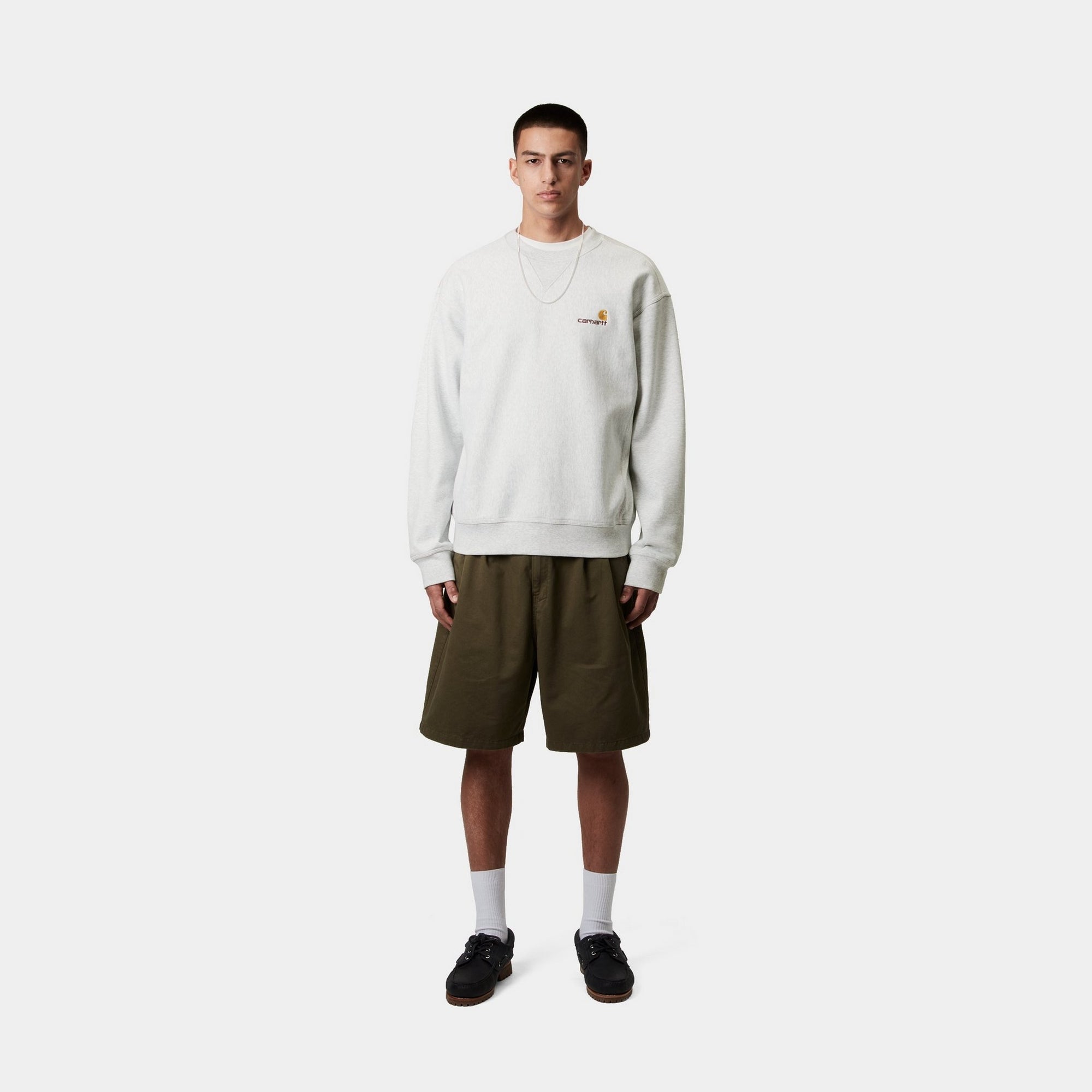American Script Sweatshirt | Ash Heather Color | Comfortable Cotton Pullover | Perfect for Casual Wear, Street Style & College Outfits