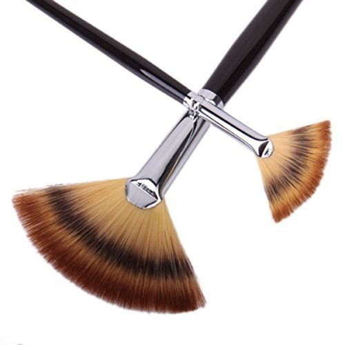 Professional Artist Fan Brush Set - 3 Wooden Handle Paint Brushes for Oil & Acrylic Painting - Perfect for Canvas Art, Watercolor & Fine Detailing