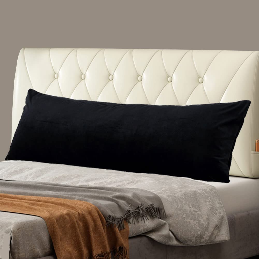 YANHOMY 20x54 Inch Black Body Pillow Cover - Soft Long Pillowcase with Hidden Zipper for Adults & Pregnancy Support - Perfect for Side Sleepers, Maternity Comfort & Home Decor