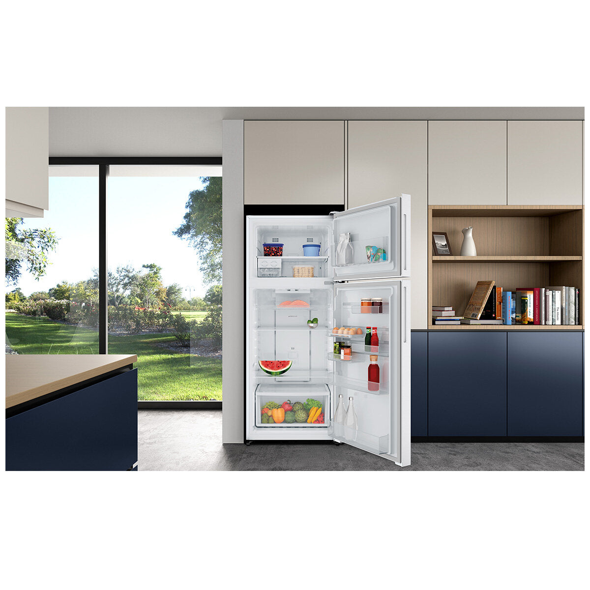 Westinghouse 431L Top Mount Refrigerator - White Right Hinge WTM4302WD R | Energy Efficient Kitchen Appliance for Home & Apartment | Perfect for Small Families & Couples